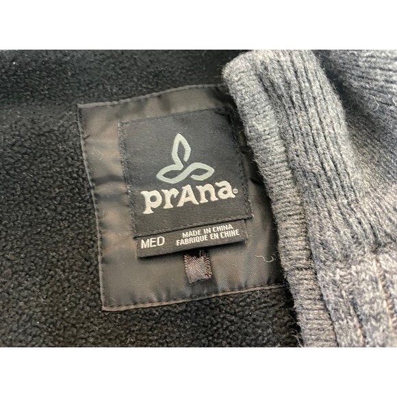 Prana Mens M Cotton Blend Full Zip Sweater Fleece Lined Pockets Jacket Cardigan - Picture 9 of 10